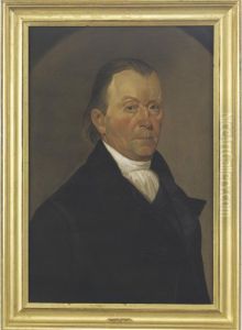 Portrait Of A Gentleman In White Stock And Black Coat
