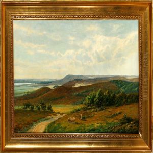 A Danish Moor Landscape With Grazing Sheep