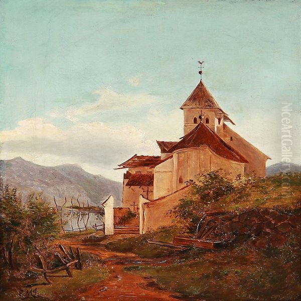 Landscape From The Southern Europe With A Church - view 1