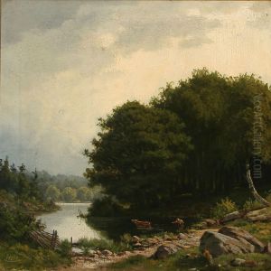 Forest Scene With A Lake