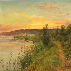 Evening Atmosphere At Gudenaen Stream by Gabriel Oluf Jensen