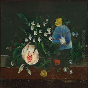 A Bouquet Of Spring Flowers On A Stone Sill A Bouquet Of Spring Flowers On A Stone Sill