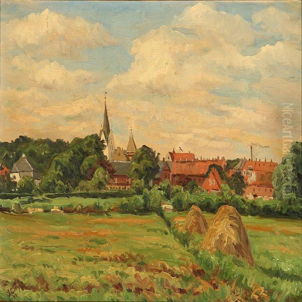 Landscape Witha View Of Varde, Denmark - view 1