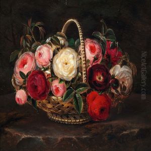 Various Roses In A Basket