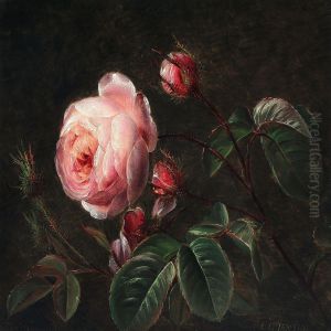 Branches Of Pink Roses by Johan Laurentz Jensen