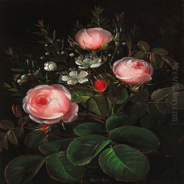 Pink Roses And Myrtles - view 1