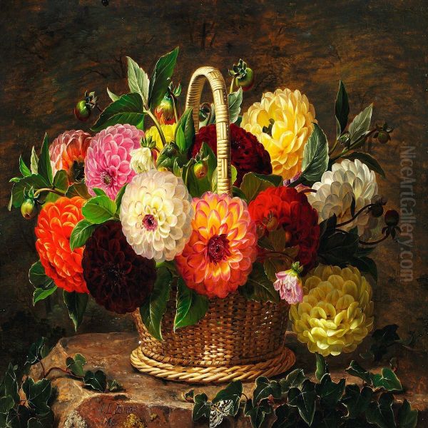 Dahlias In A Basket - view 1