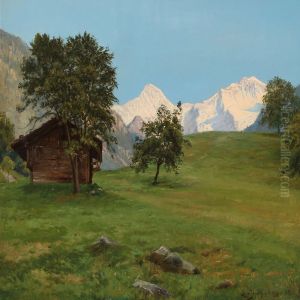 Summer Day At Interlaken In Switzerland by Louis Isak Napoleon Jensen