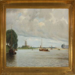 Ved Havnen Idordrecht by Louis Isak Napoleon Jensen