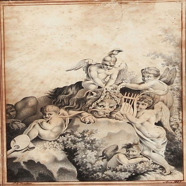 Allegory With Angels And A Lion - view 1