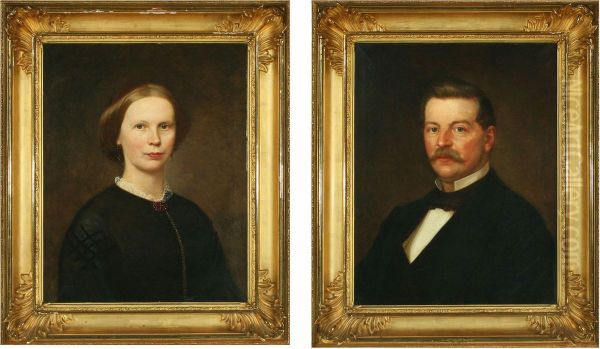 A Pair Ofportraits Of Otto Ferdinand Von Linstow And Nicoline Von Linstow - view 1