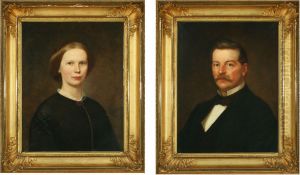 A Pair Ofportraits Of Otto Ferdinand Von Linstow And Nicoline Von Linstow by Thomas Martin Jensen