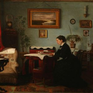 Interior With A Reading Woman by Jens Jorgen Jensen-Egeberg