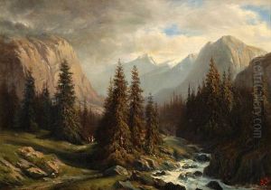 Gebirgslandschaft Mit Wildbach