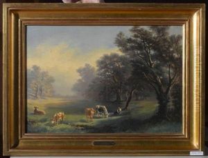 Landschaft Mit Kuhen. by Jules Jequier