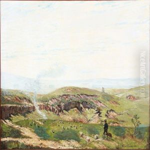 Landscape With A Shepherd And His Cattle by Holger Hvitfeldt Jerichau