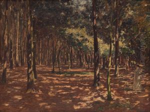Spaziergangerin Im Wald by August Jernberg