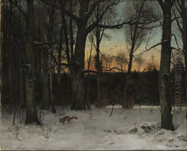 Vinterlandskap Med Rav - view 1