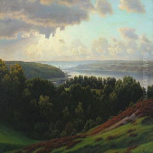 View Of Vejle Fiord In The Evening Sun by Henrik Gamst Jespersen