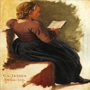 Girl Reading by Carl Ludwig Jessen