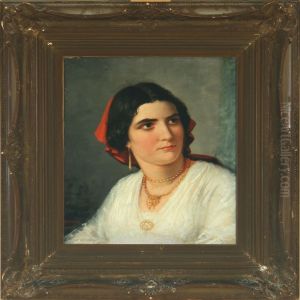 Portrait Of A Youngroman Woman by Carl Ludwig Jessen