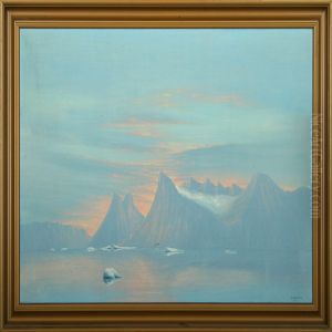 Landscape From Greenlandwith Icebergs