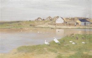 Der Ganseteich In Kottingneusiedl by Eugene Jettel