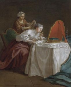 A Lady At Her Toilet With Her Maid