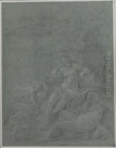 A Mythological Scene With Nymphs Resting by Etienne Jeurat