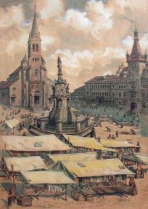 Market In Wilson Square In Kladno