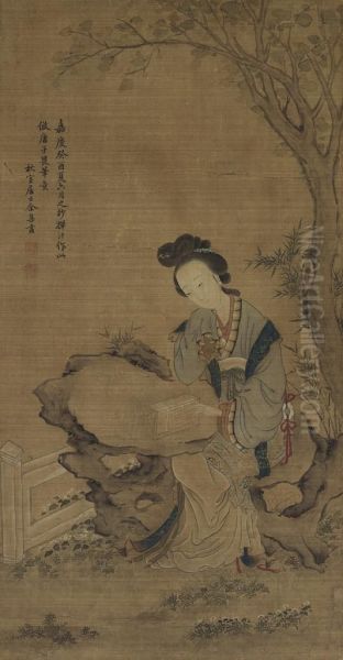 Lady In The Garden - view 1