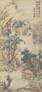 Pine Trees On A Cliff by Wen Jia