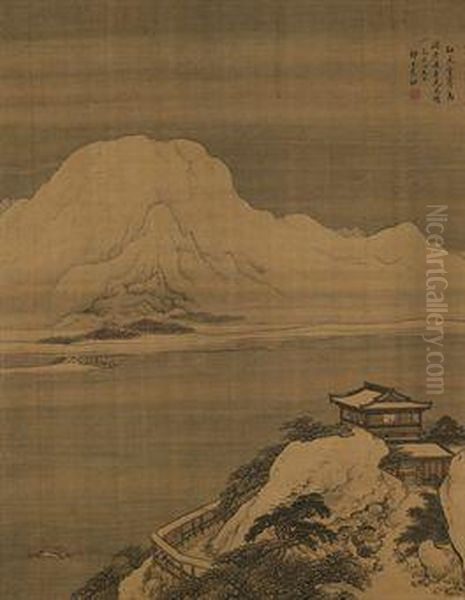 Mountains And River After Snow - view 1