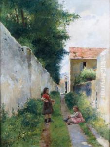 Les Fillettes A Pontoise by Luis Jimenez Y Aranda