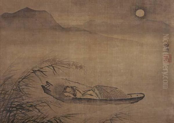 Man Sleeping In A Boat - view 1