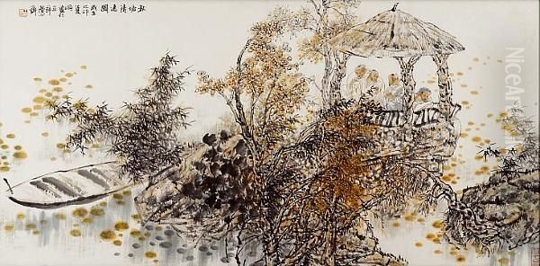 Leisure At Autumn Pond - view 1
