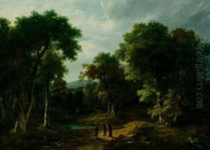 Paysage De Foret Anime De Deux Porteuses De Fagots Paysage De Foret Anime De Deux Porteuses De Fagots