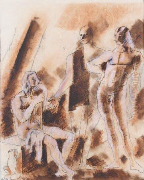 Peinture A L'essence Sur Papier - view 1