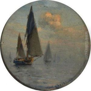 Voiliers Dans La Brume. by Paul C.F. Jobert
