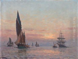 Rentree De Barque De Peche Au Soleil Couchant Peinture Sur Panneau Rentree De Barque De Peche Au Soleil Couchant Peinture Sur Panneau