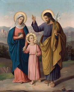 Die Hl. Familie, Im Hintergrund Nazareth