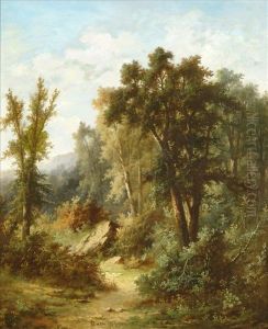 Woodedlandscapes A Pair by Henry Bates Joel