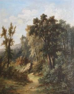 A Woodland Path; Woodland River Scene by Henry Bates Joel