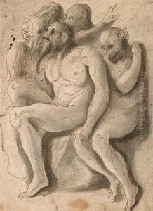 Funf Mannliche Figurenstudien by Jan Joest