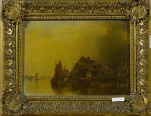 Strohdachhaus Am Wasser. by Heinrich, Hermann Johann