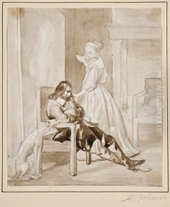 Scene Troubadour by Alfred Johannot