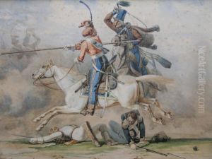 Scene De Bataille by Tony Johannot