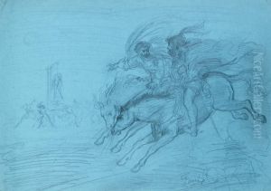Un Album Partiellement Demantele De Projets Pour Des Illustrations by Tony Johannot