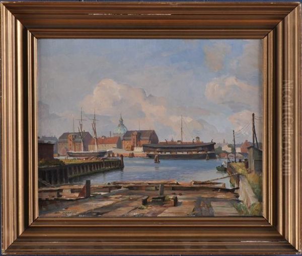 Harbor Scene by Axel Johansen