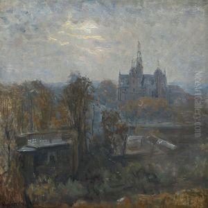 View Of Rosenborg Castle In Denmark by Viggo Johansen